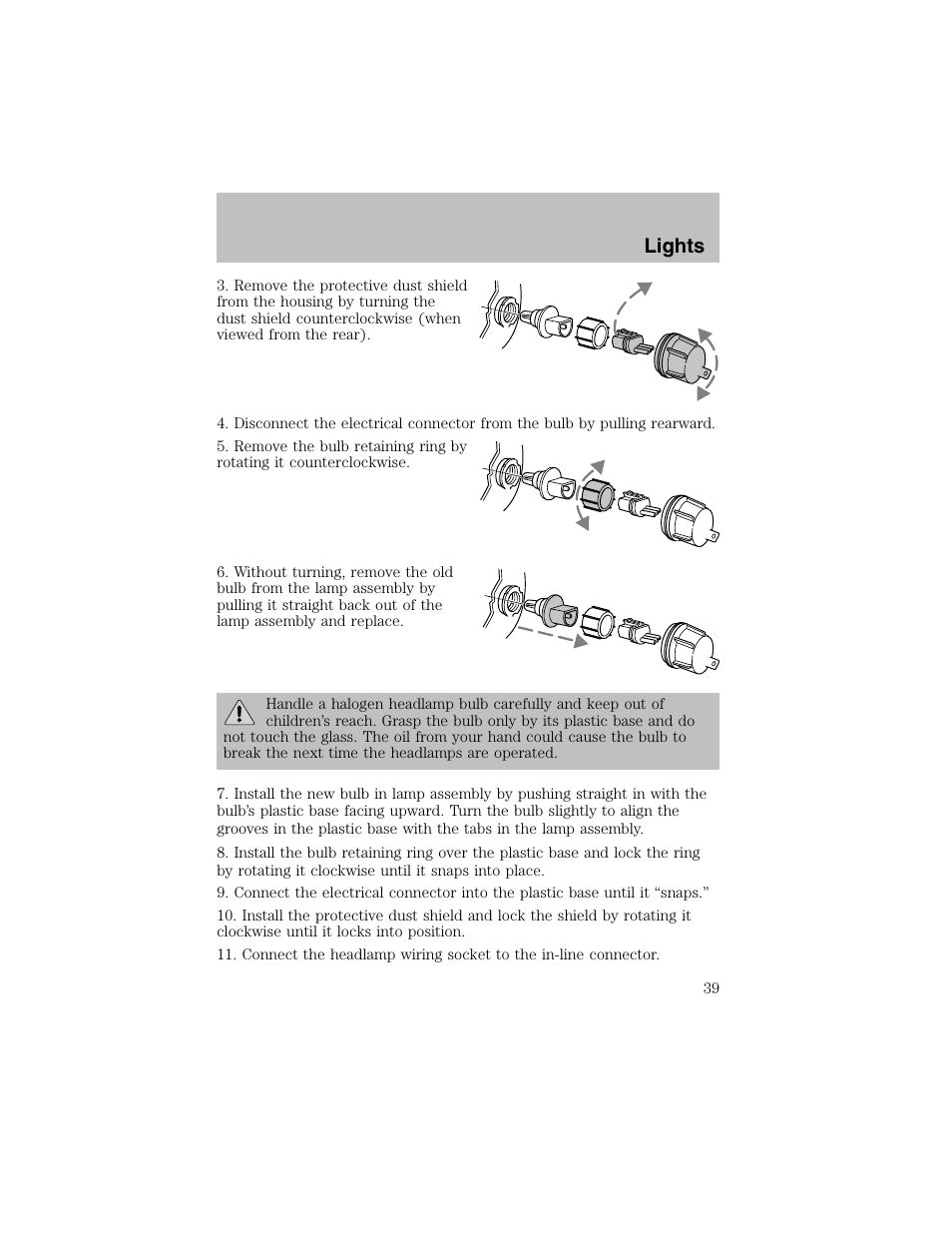 Lights | FORD 2003 Escort User Manual | Page 39 / 184