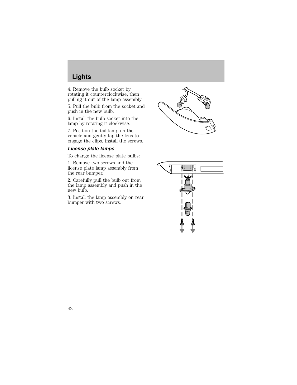 Lights | FORD 2003 Escort User Manual | Page 42 / 184