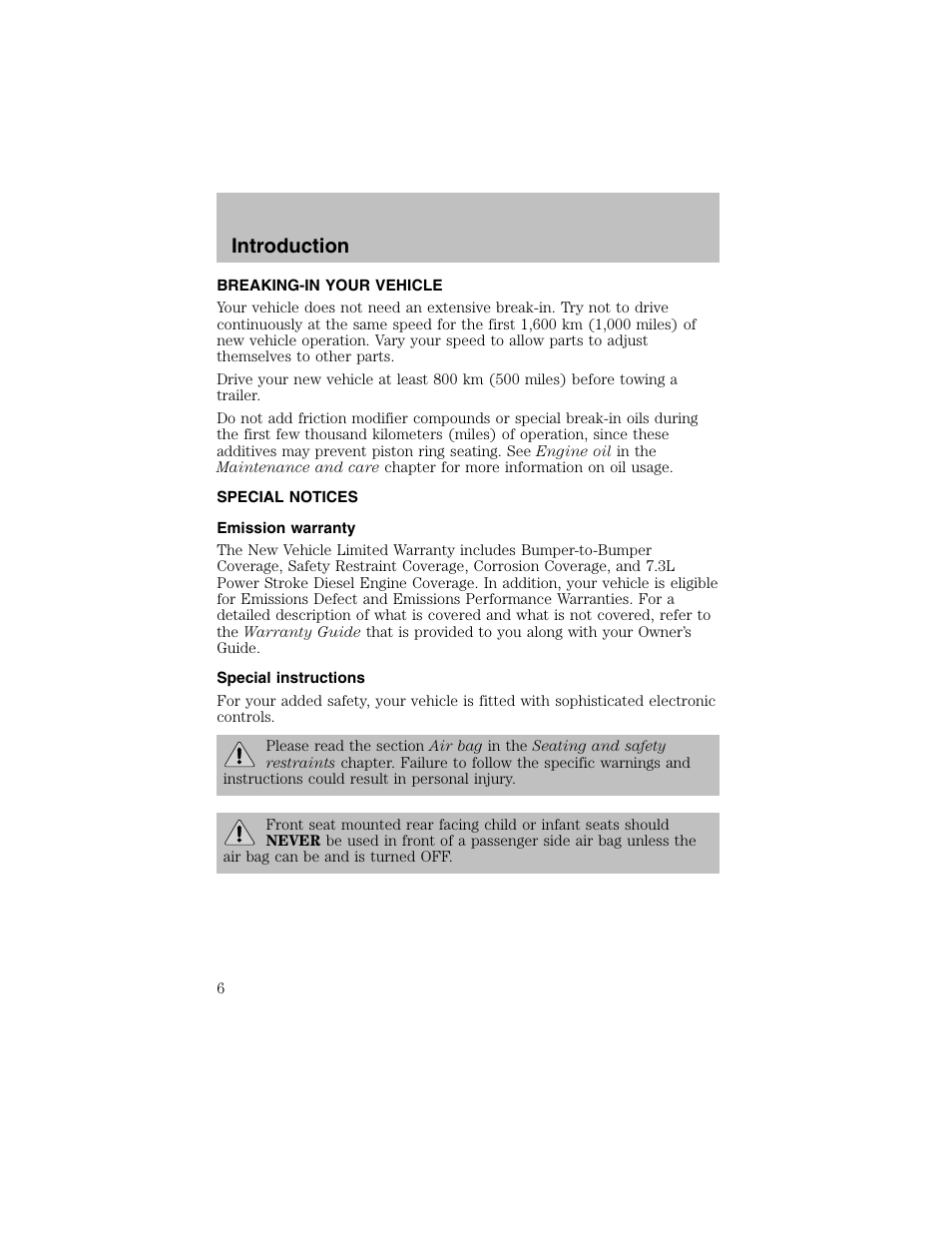 Introduction | FORD 2003 Escort User Manual | Page 6 / 184