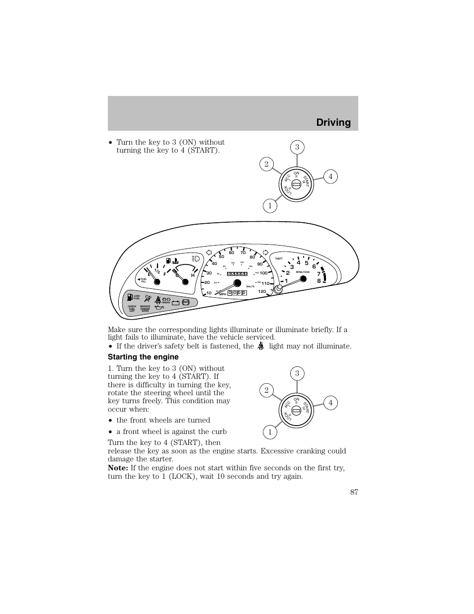 Driving | FORD 2003 Escort User Manual | Page 87 / 184