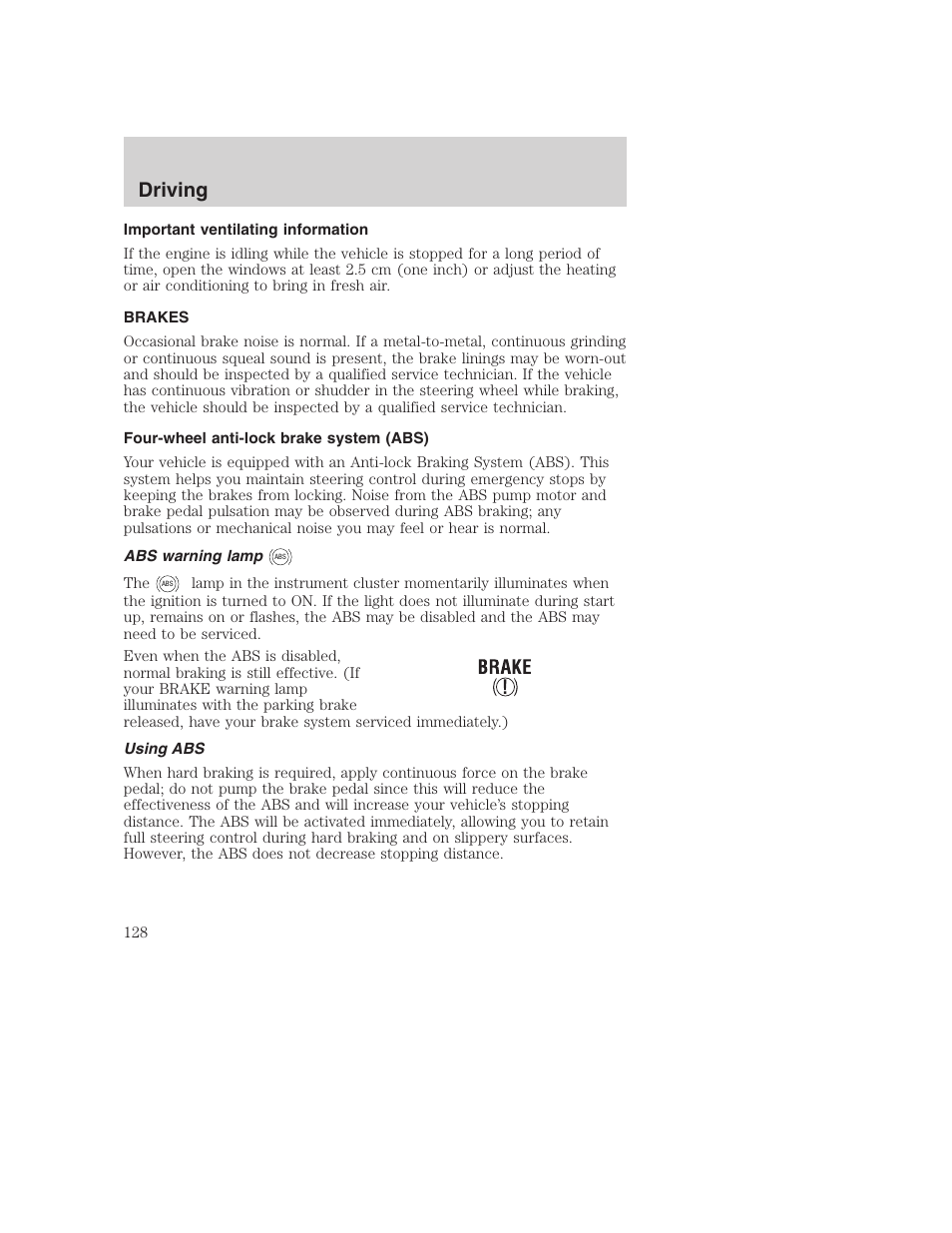 Driving | FORD 2003 Excursion v.1 User Manual | Page 128 / 240