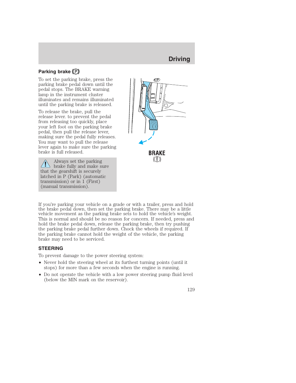 Driving | FORD 2003 Excursion v.1 User Manual | Page 129 / 240