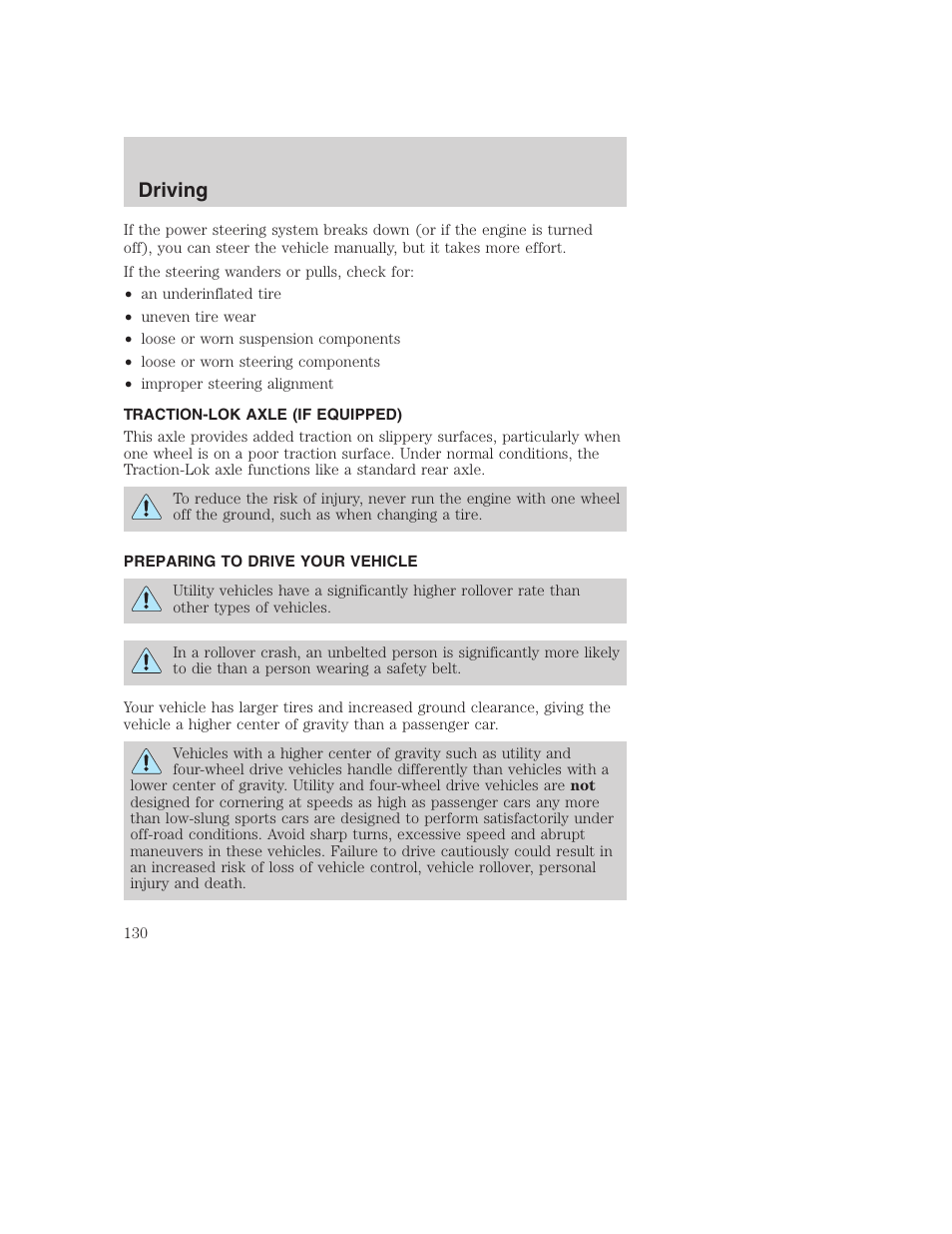 Driving | FORD 2003 Excursion v.1 User Manual | Page 130 / 240