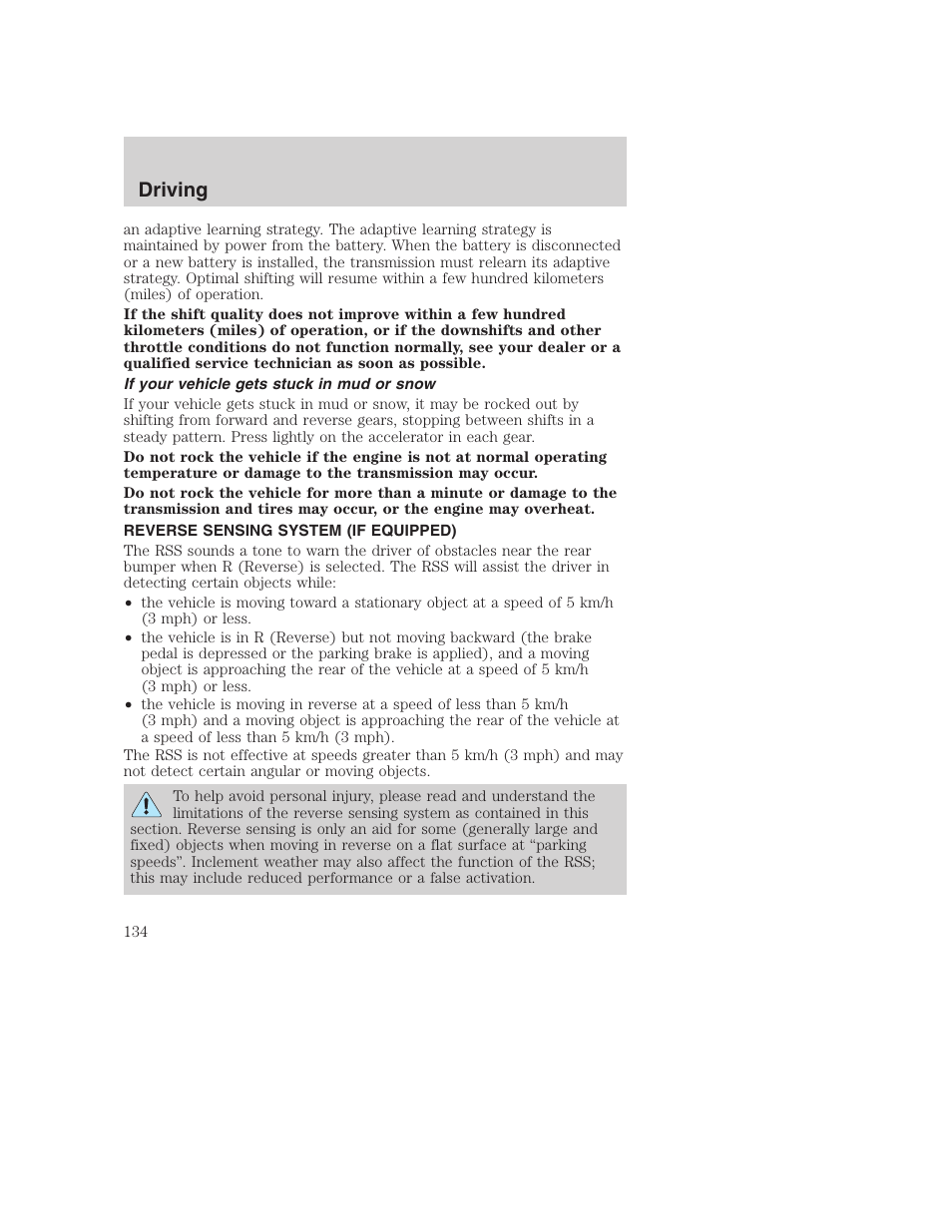 Driving | FORD 2003 Excursion v.1 User Manual | Page 134 / 240