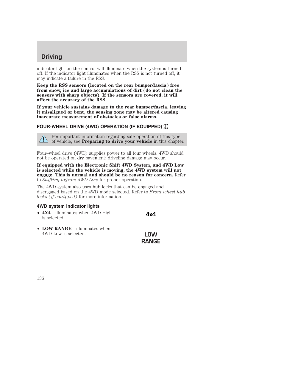 Driving | FORD 2003 Excursion v.1 User Manual | Page 136 / 240