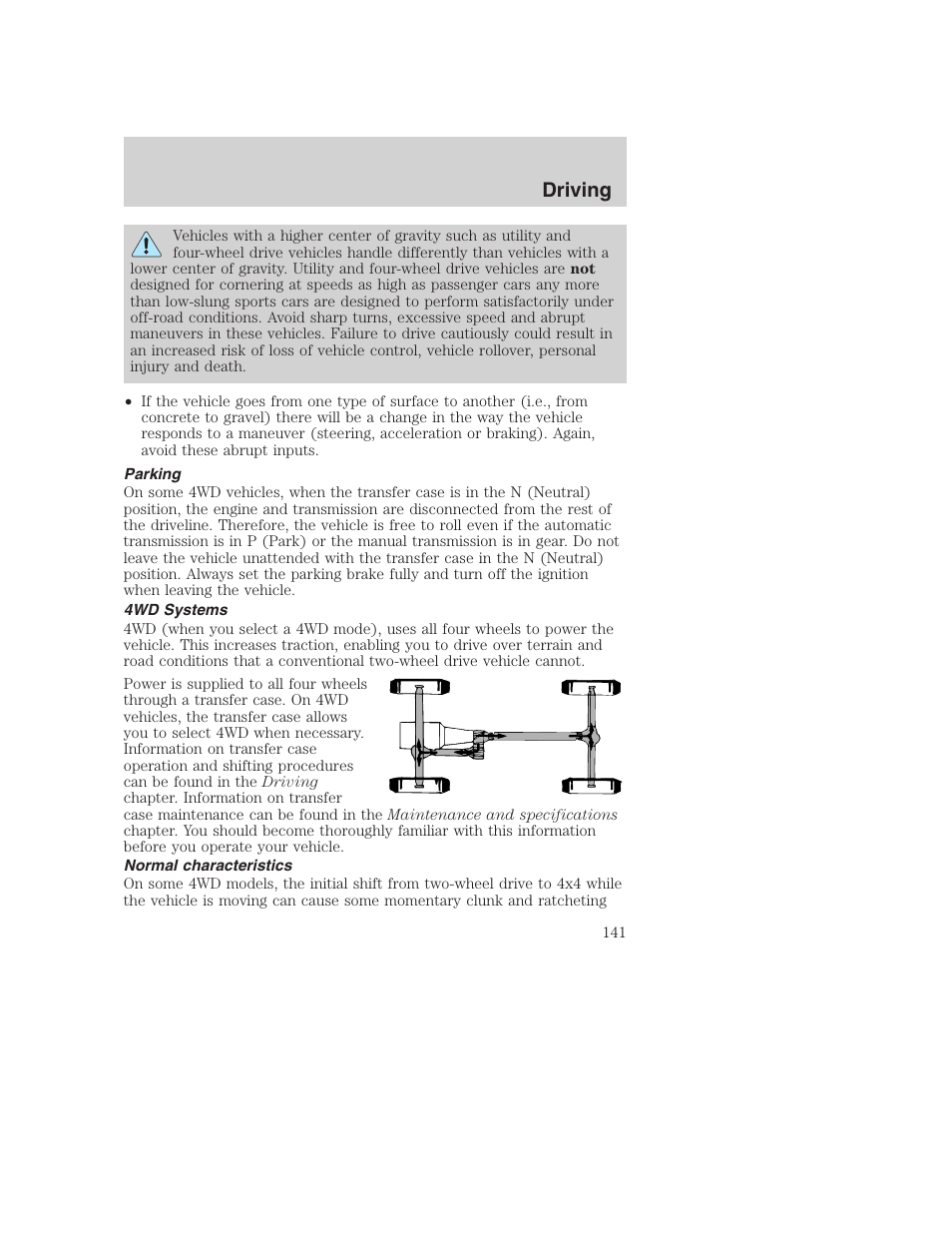 Driving | FORD 2003 Excursion v.1 User Manual | Page 141 / 240