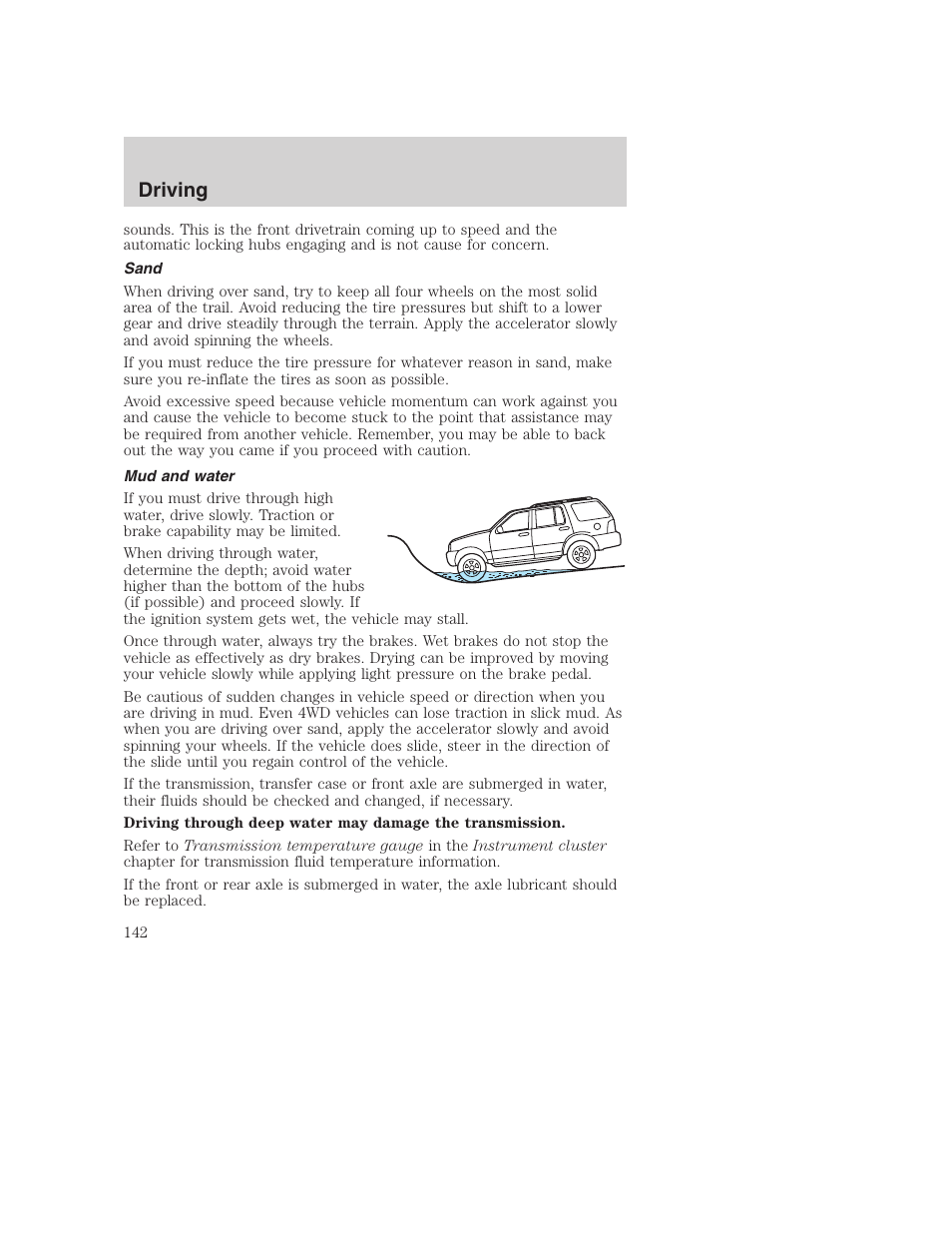 Driving | FORD 2003 Excursion v.1 User Manual | Page 142 / 240