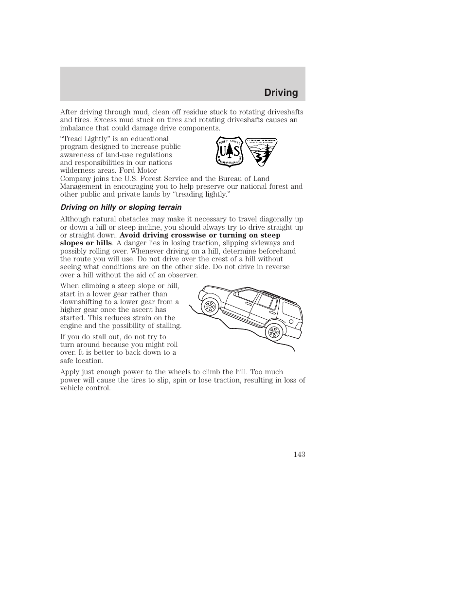 Driving | FORD 2003 Excursion v.1 User Manual | Page 143 / 240
