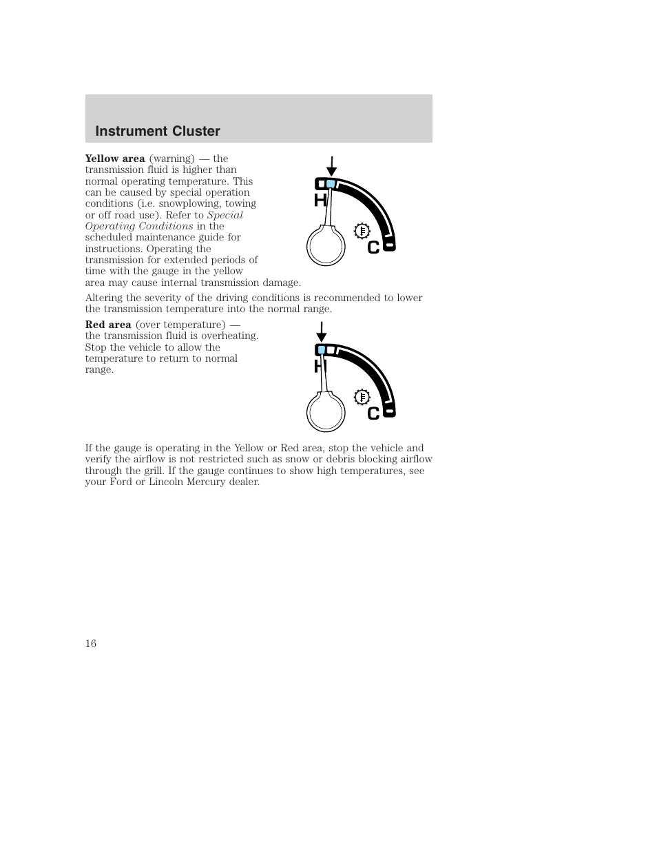 Instrument cluster | FORD 2003 Excursion v.1 User Manual | Page 16 / 240