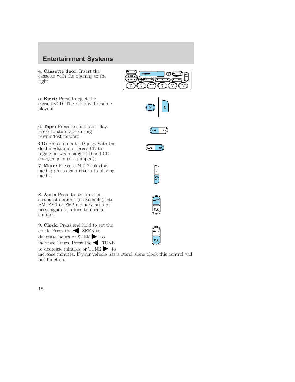 Entertainment systems | FORD 2003 Excursion v.1 User Manual | Page 18 / 240