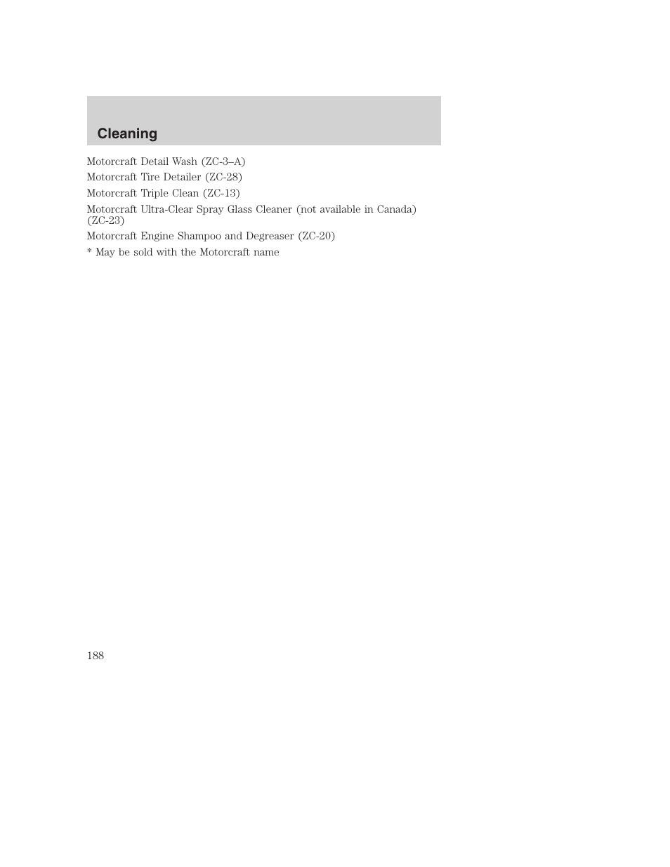 Cleaning | FORD 2003 Excursion v.1 User Manual | Page 188 / 240