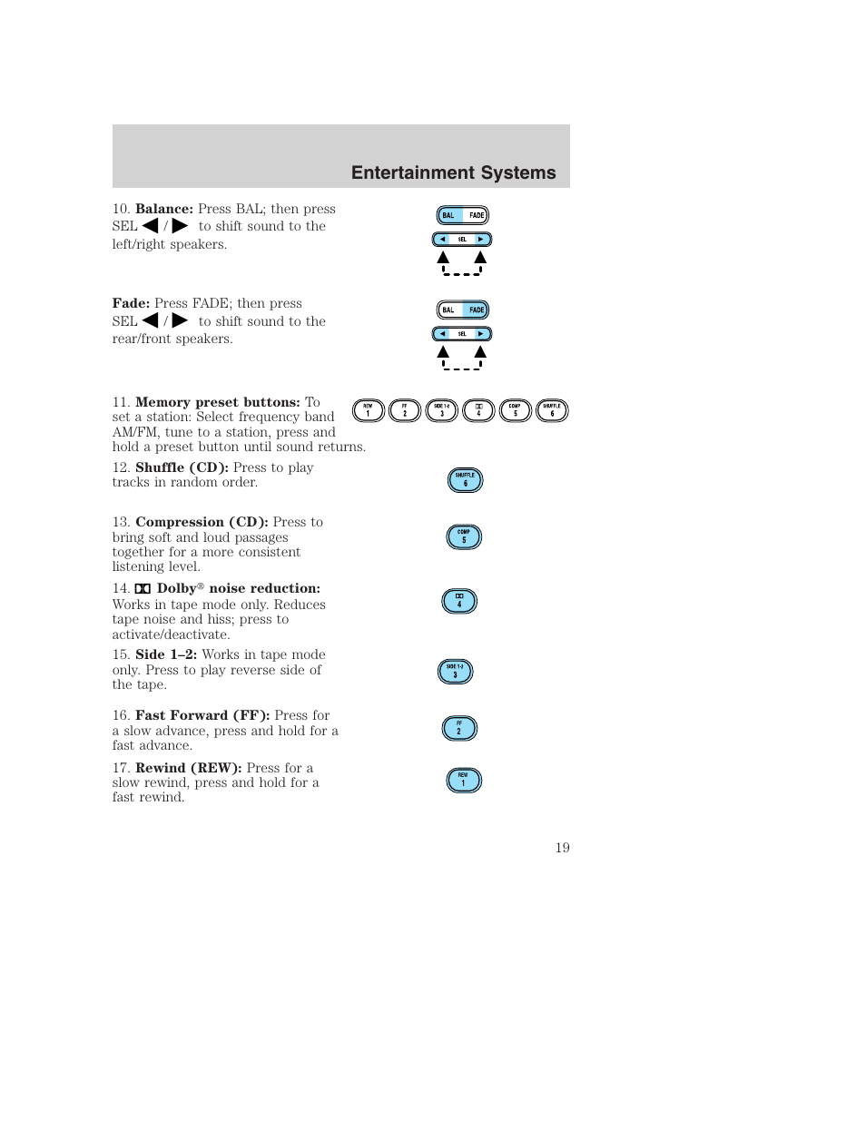 Entertainment systems | FORD 2003 Excursion v.1 User Manual | Page 19 / 240