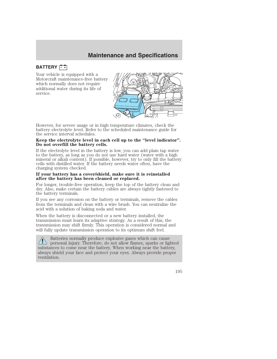 Maintenance and specifications | FORD 2003 Excursion v.1 User Manual | Page 195 / 240