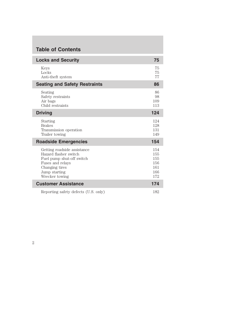 FORD 2003 Excursion v.1 User Manual | Page 2 / 240