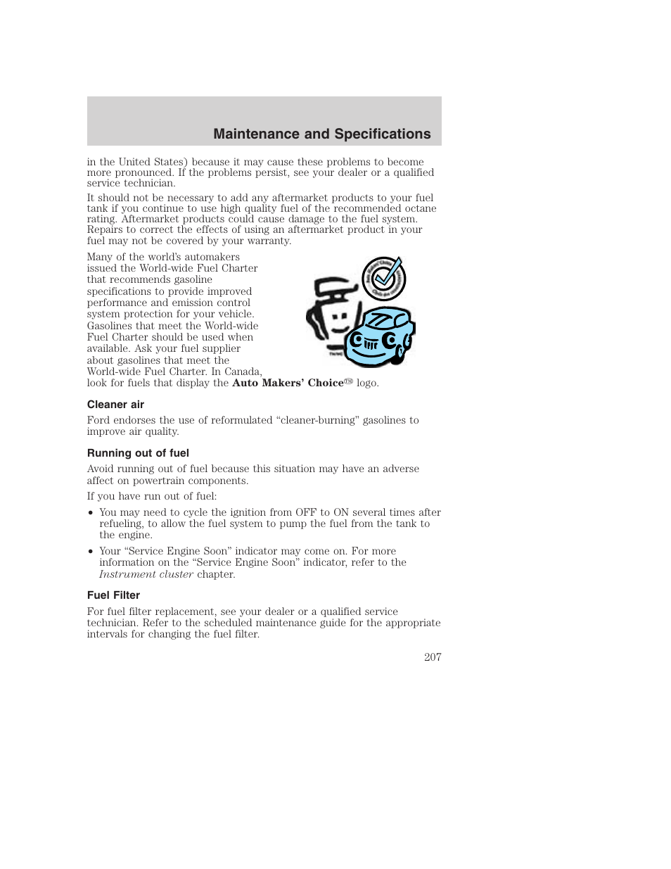 Maintenance and specifications | FORD 2003 Excursion v.1 User Manual | Page 207 / 240