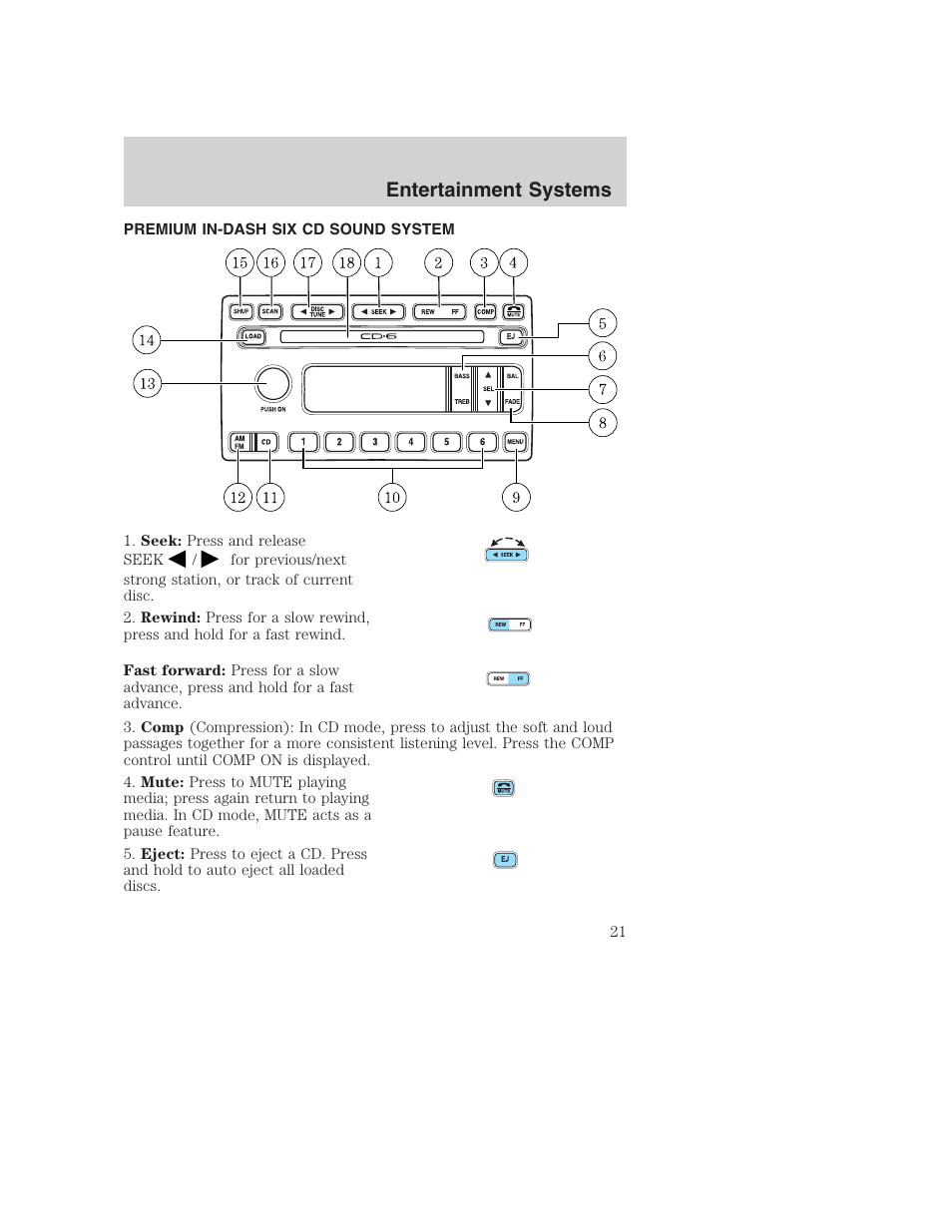 Entertainment systems | FORD 2003 Excursion v.1 User Manual | Page 21 / 240