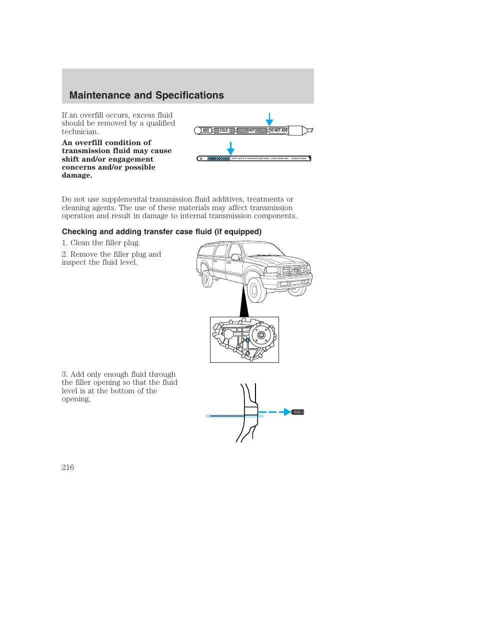 Maintenance and specifications | FORD 2003 Excursion v.1 User Manual | Page 216 / 240