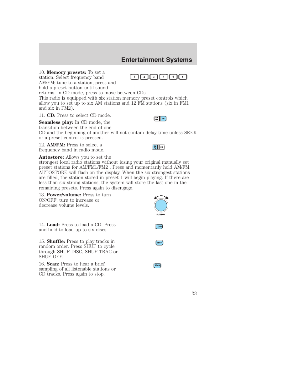 Entertainment systems | FORD 2003 Excursion v.1 User Manual | Page 23 / 240