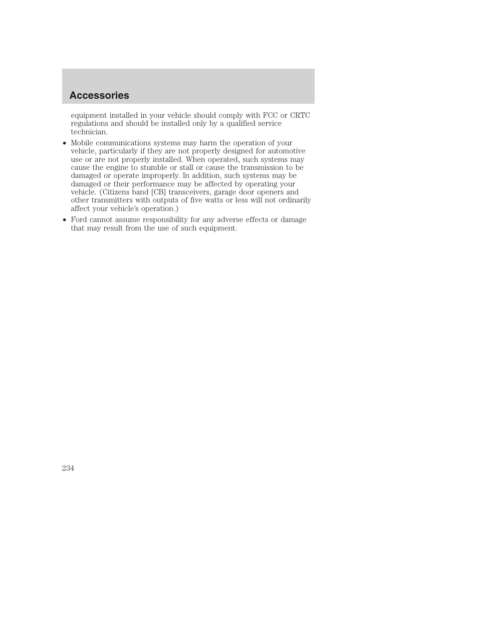 Accessories | FORD 2003 Excursion v.1 User Manual | Page 234 / 240