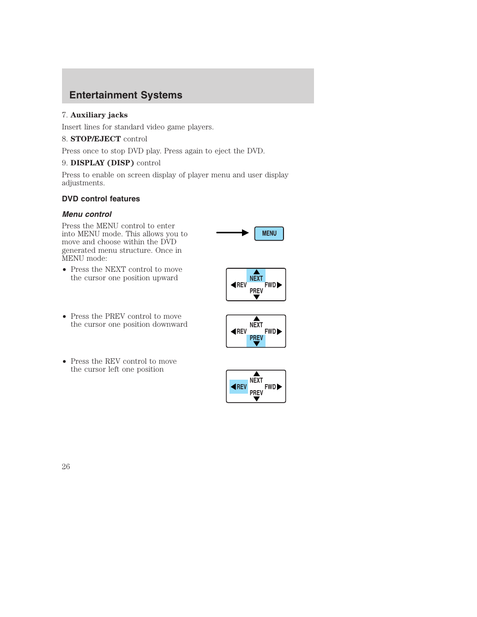 Entertainment systems | FORD 2003 Excursion v.1 User Manual | Page 26 / 240