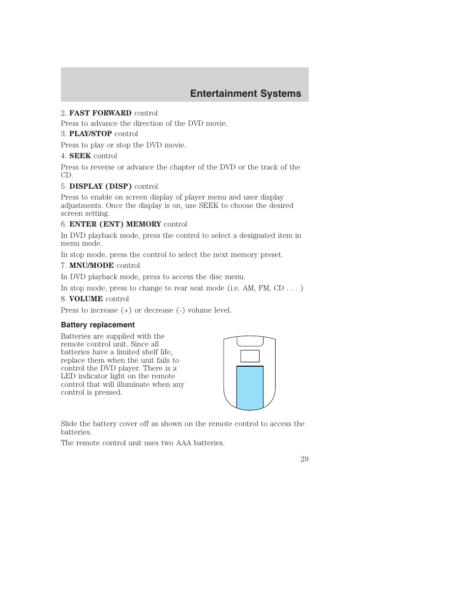 Entertainment systems | FORD 2003 Excursion v.1 User Manual | Page 29 / 240