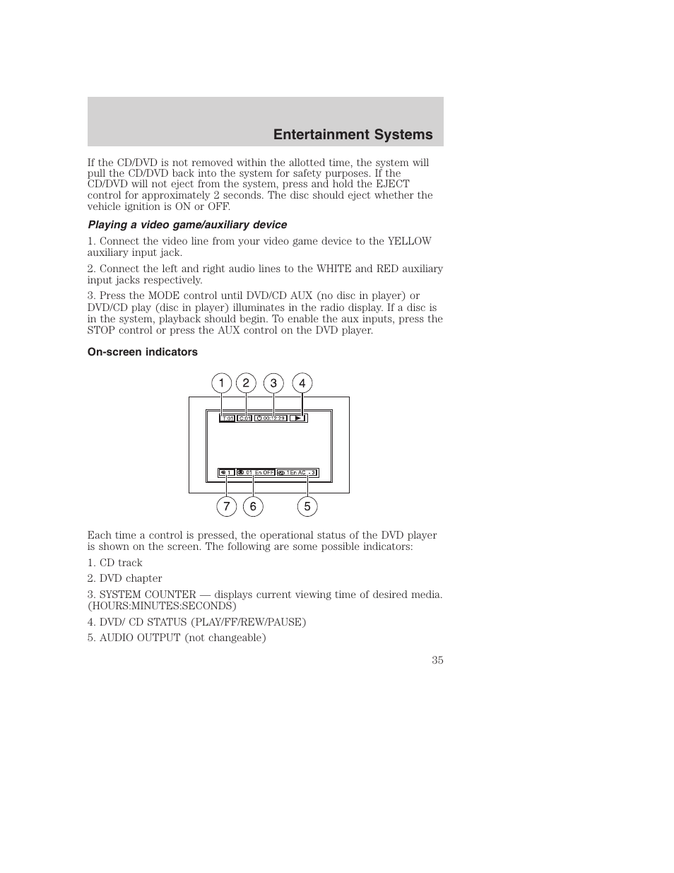 Entertainment systems | FORD 2003 Excursion v.1 User Manual | Page 35 / 240