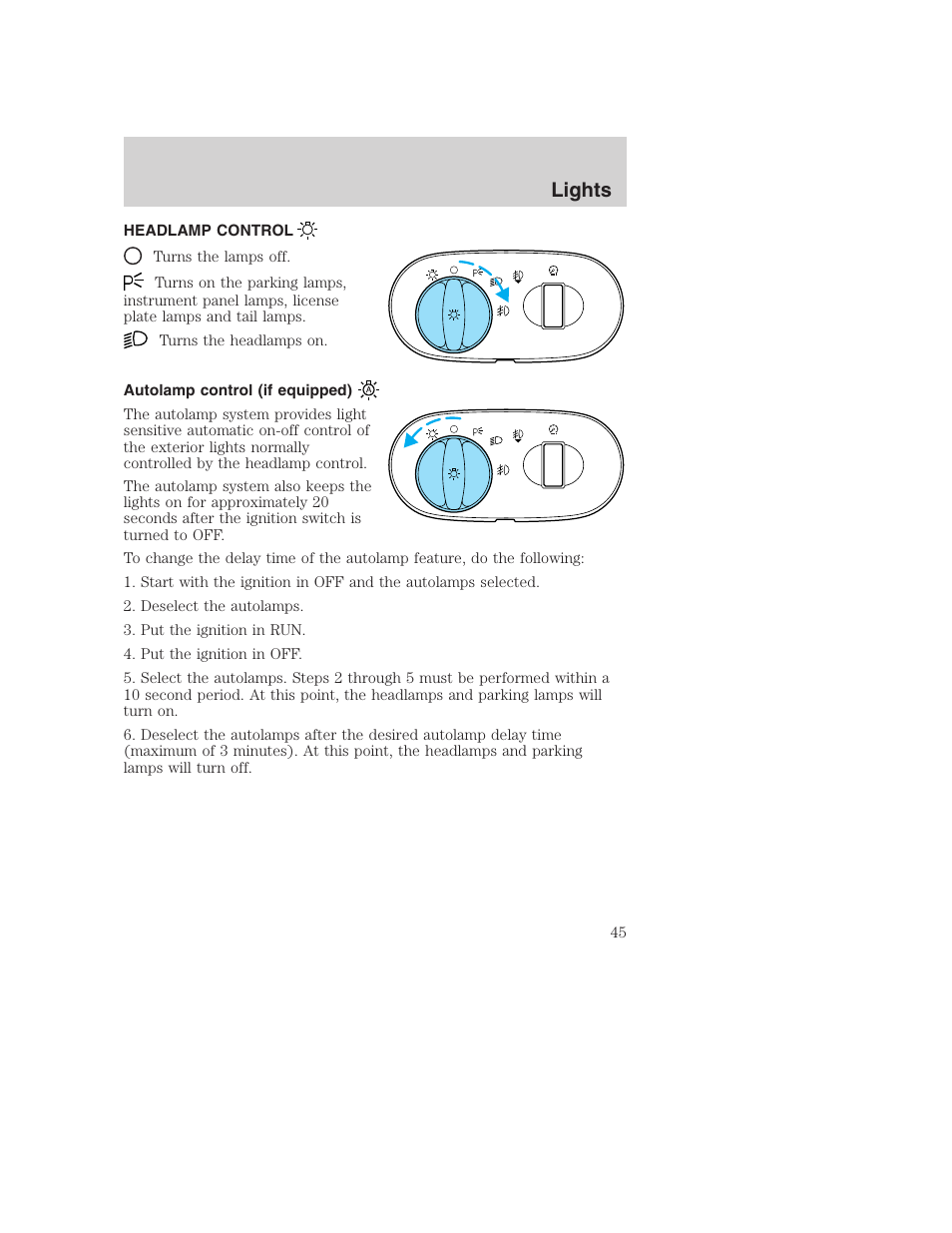Lights | FORD 2003 Excursion v.1 User Manual | Page 45 / 240