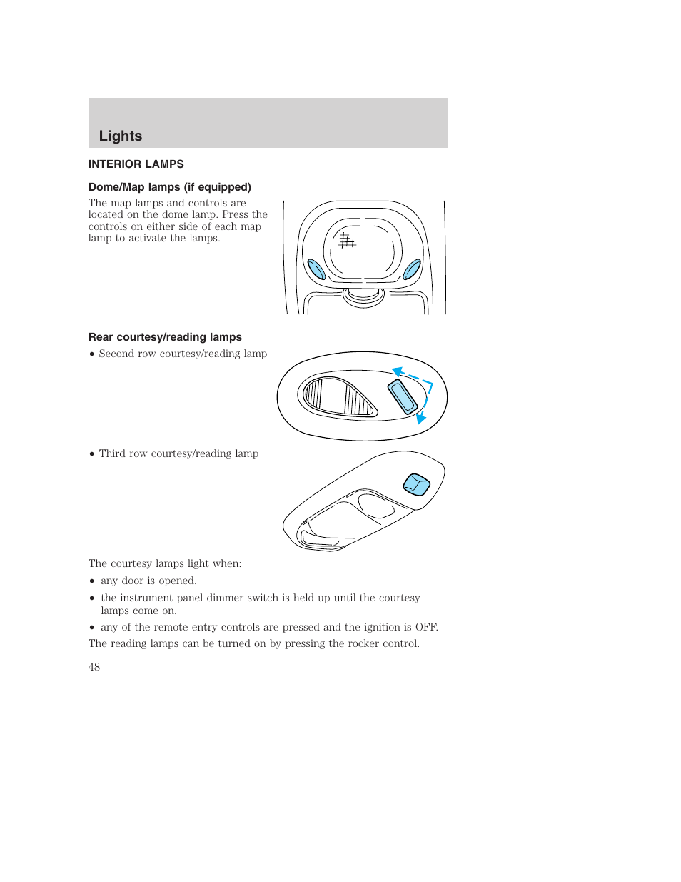 Lights | FORD 2003 Excursion v.1 User Manual | Page 48 / 240