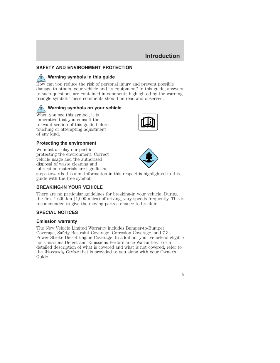 Introduction | FORD 2003 Excursion v.1 User Manual | Page 5 / 240