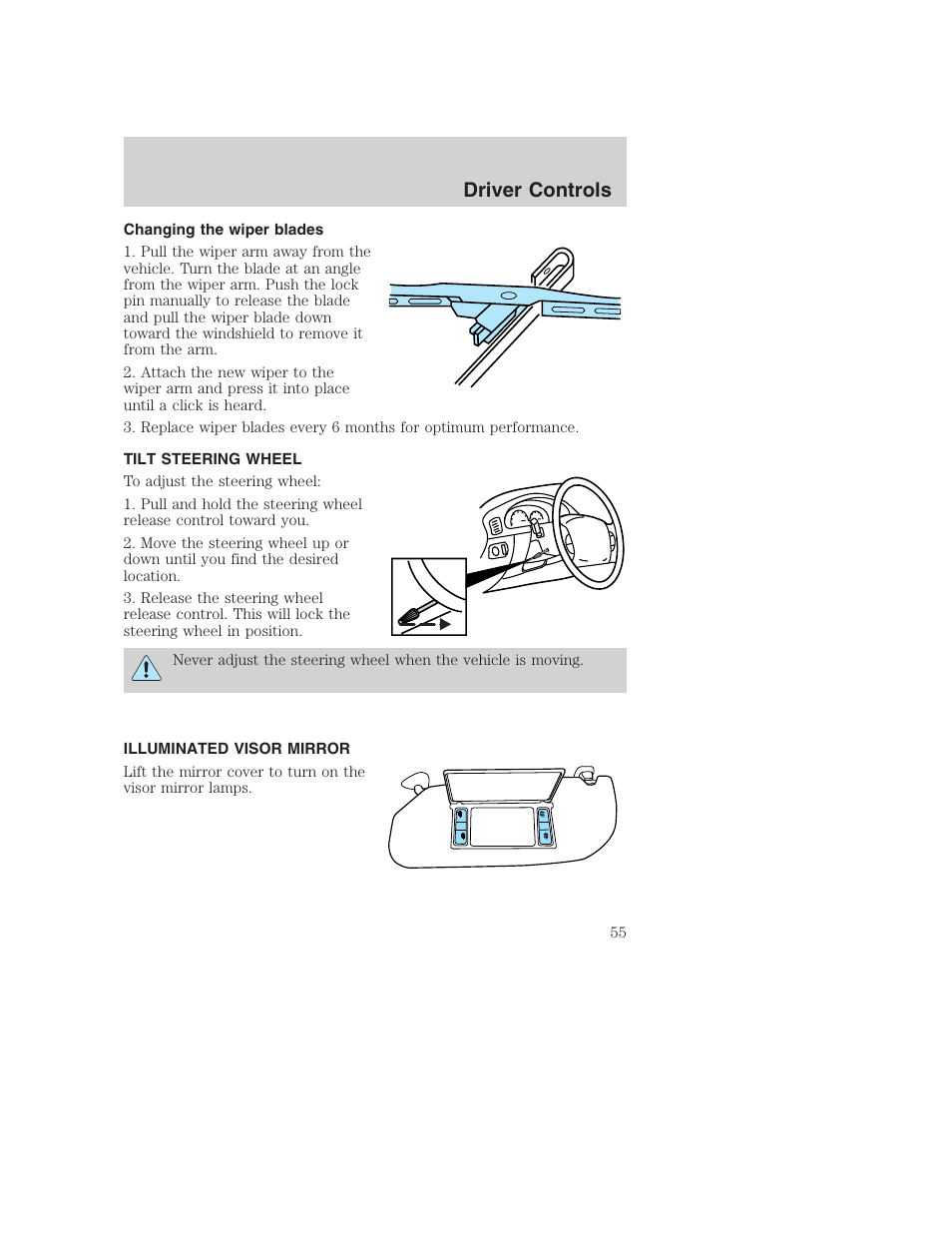 Driver controls | FORD 2003 Excursion v.1 User Manual | Page 55 / 240