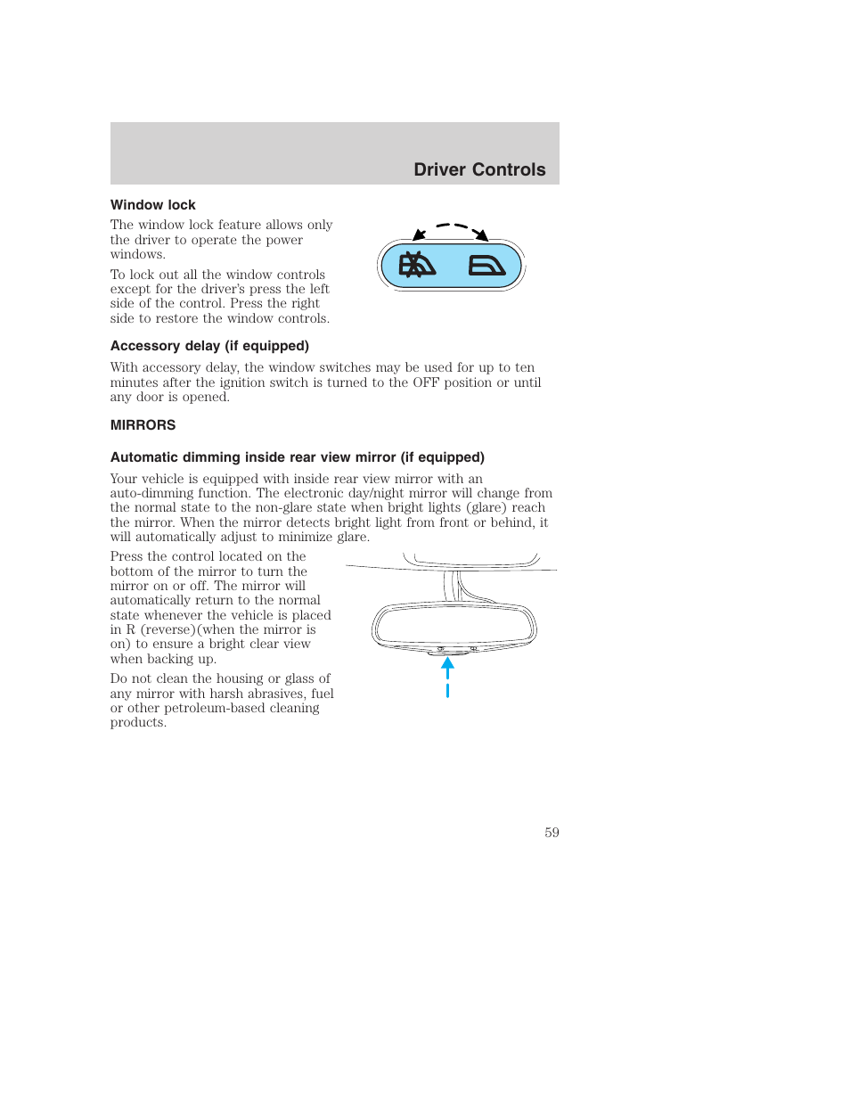 Driver controls | FORD 2003 Excursion v.1 User Manual | Page 59 / 240