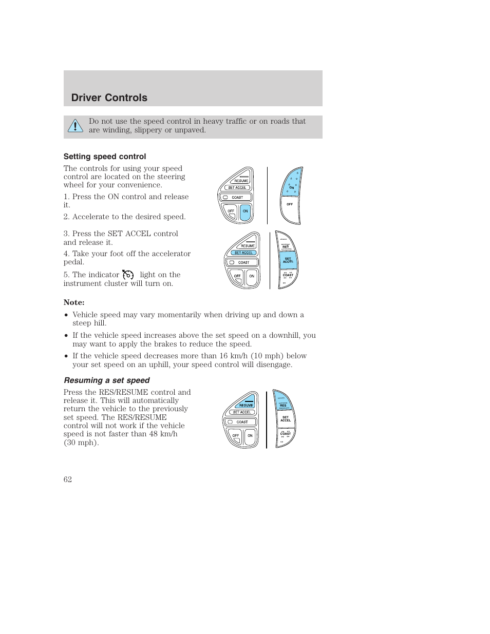 Driver controls | FORD 2003 Excursion v.1 User Manual | Page 62 / 240