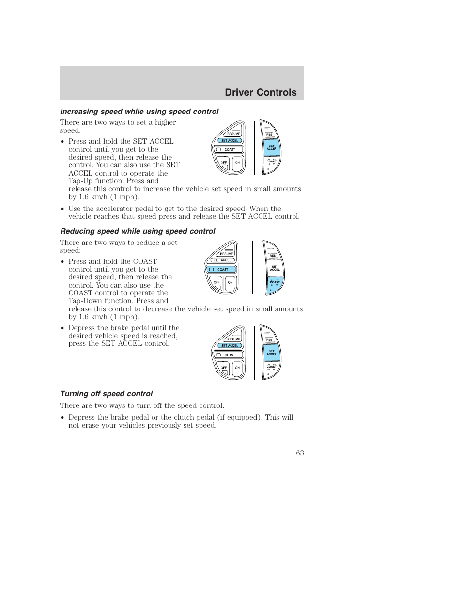 Driver controls | FORD 2003 Excursion v.1 User Manual | Page 63 / 240