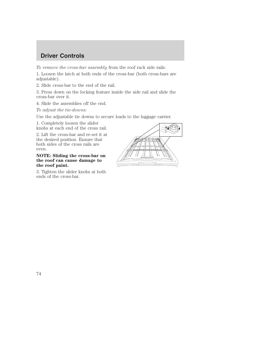 Driver controls | FORD 2003 Excursion v.1 User Manual | Page 74 / 240
