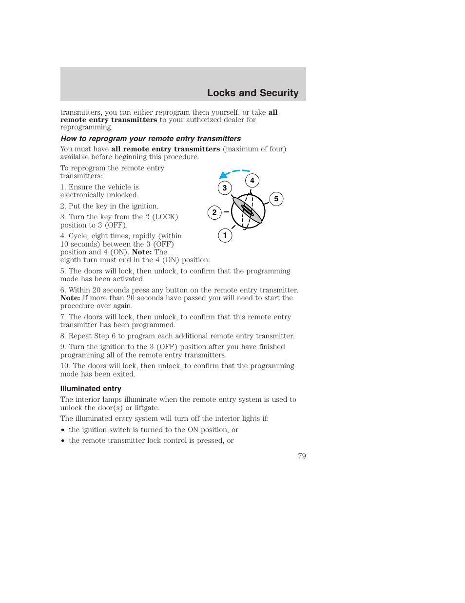 Locks and security | FORD 2003 Excursion v.1 User Manual | Page 79 / 240