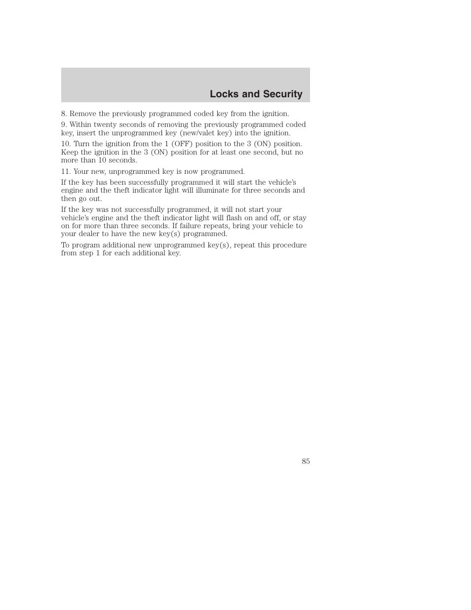 Locks and security | FORD 2003 Excursion v.1 User Manual | Page 85 / 240