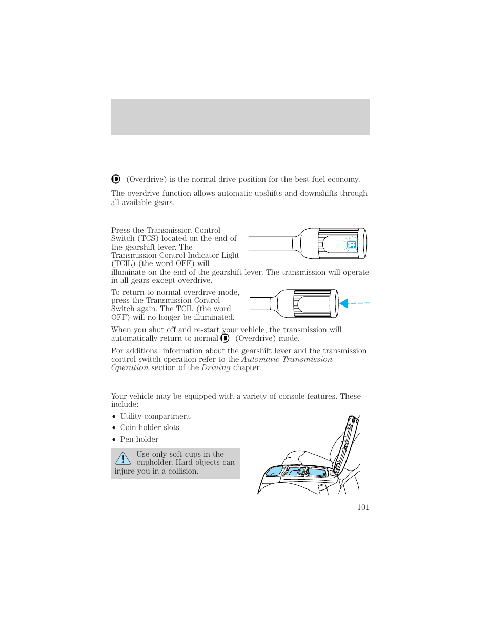 Driver controls | FORD 2003 Excursion v.2 User Manual | Page 101 / 272