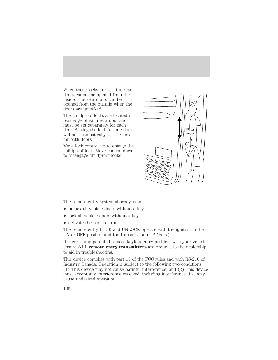 Locks and security | FORD 2003 Excursion v.2 User Manual | Page 106 / 272