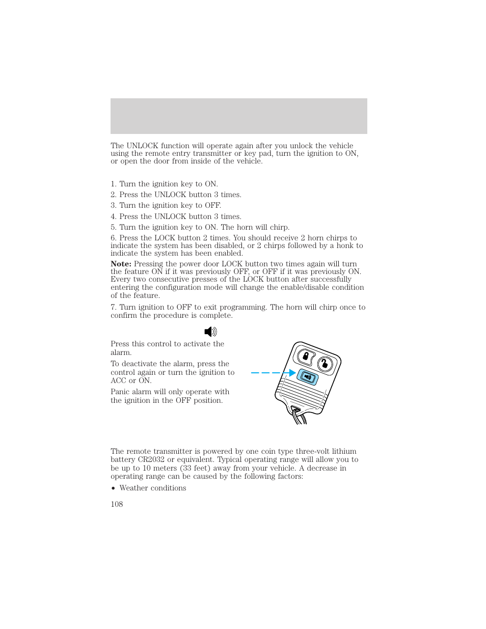 Locks and security | FORD 2003 Excursion v.2 User Manual | Page 108 / 272