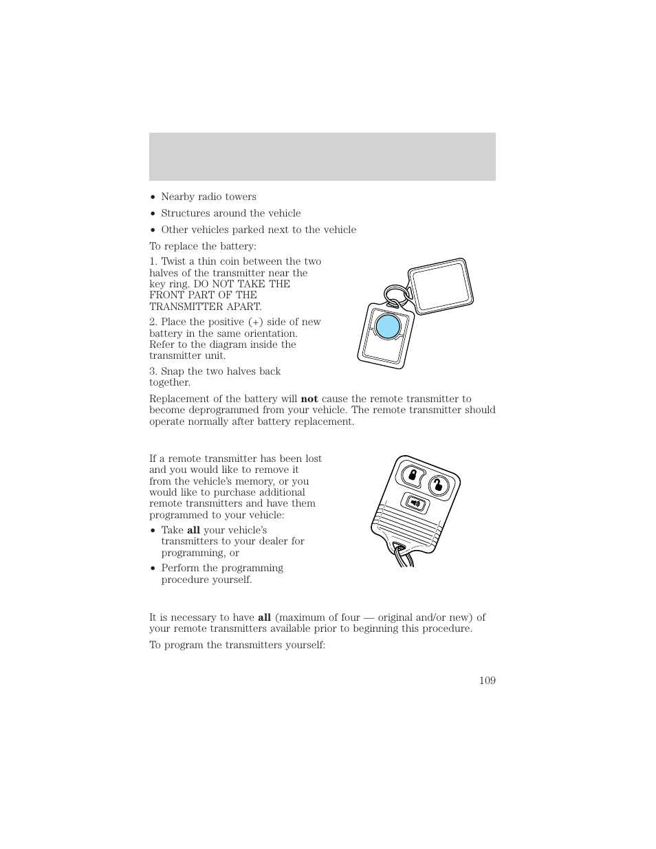 Locks and security | FORD 2003 Excursion v.2 User Manual | Page 109 / 272