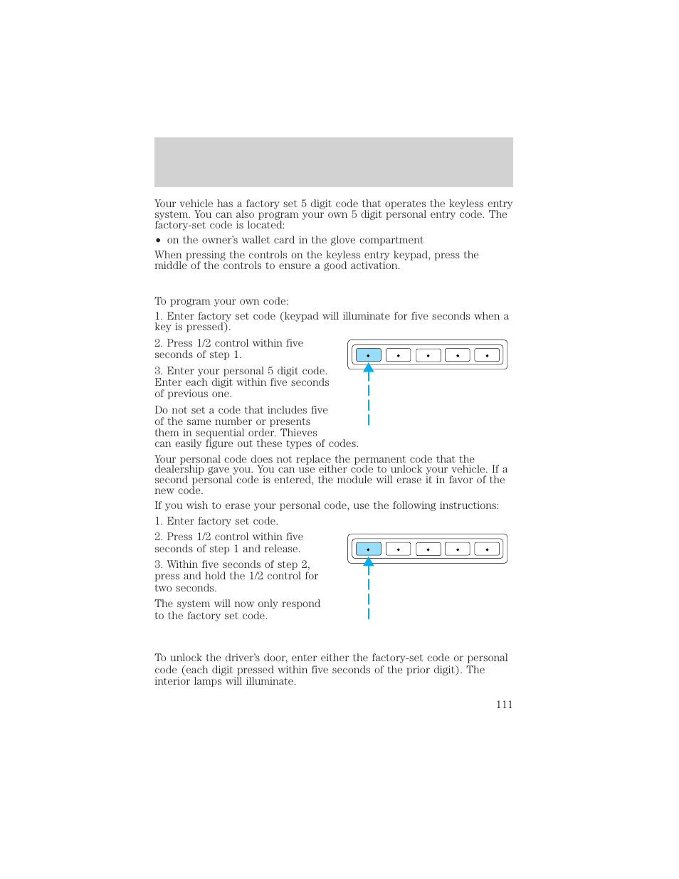 Locks and security | FORD 2003 Excursion v.2 User Manual | Page 111 / 272
