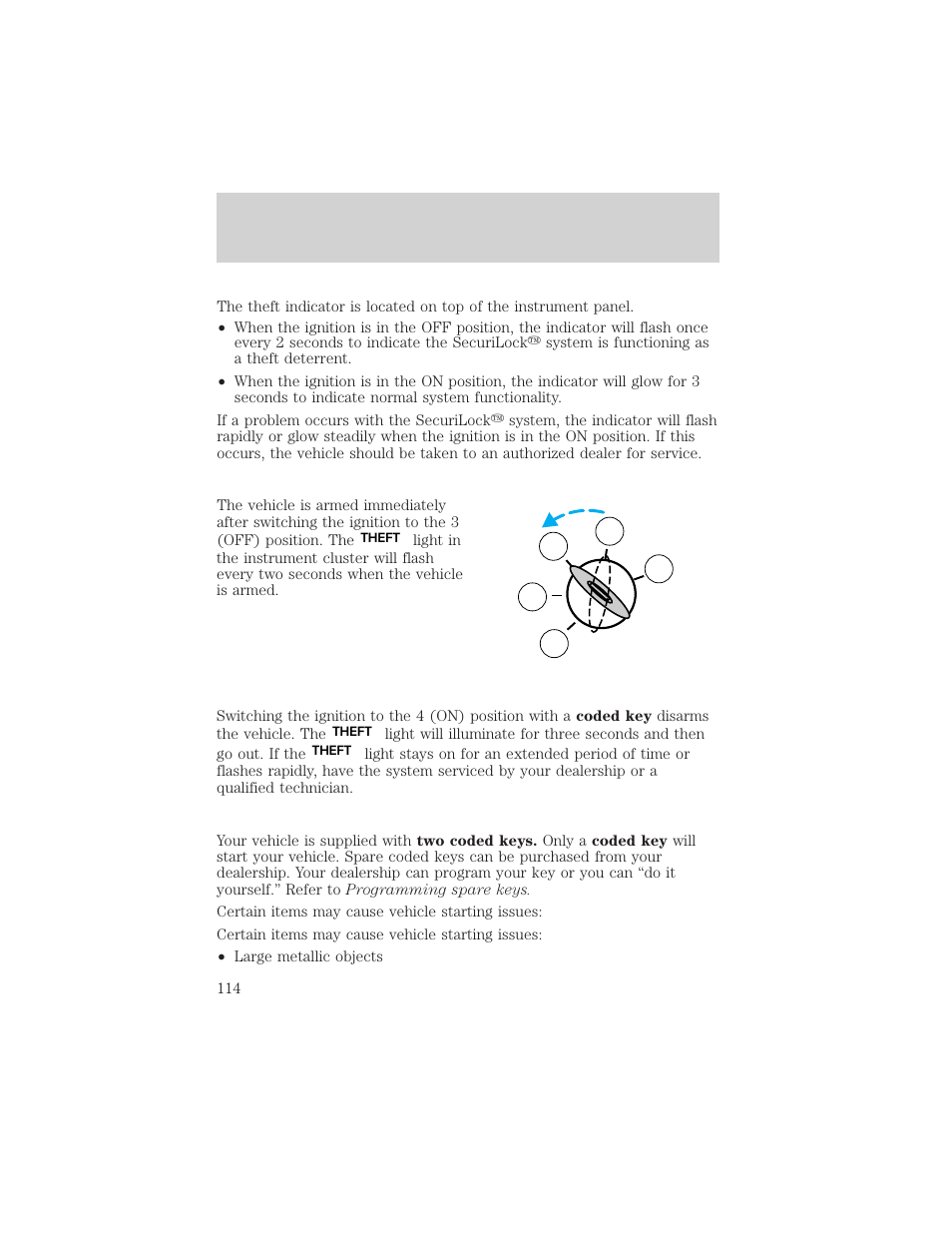 Locks and security | FORD 2003 Excursion v.2 User Manual | Page 114 / 272