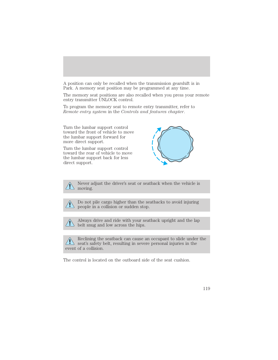 Seating and safety restraints | FORD 2003 Excursion v.2 User Manual | Page 119 / 272