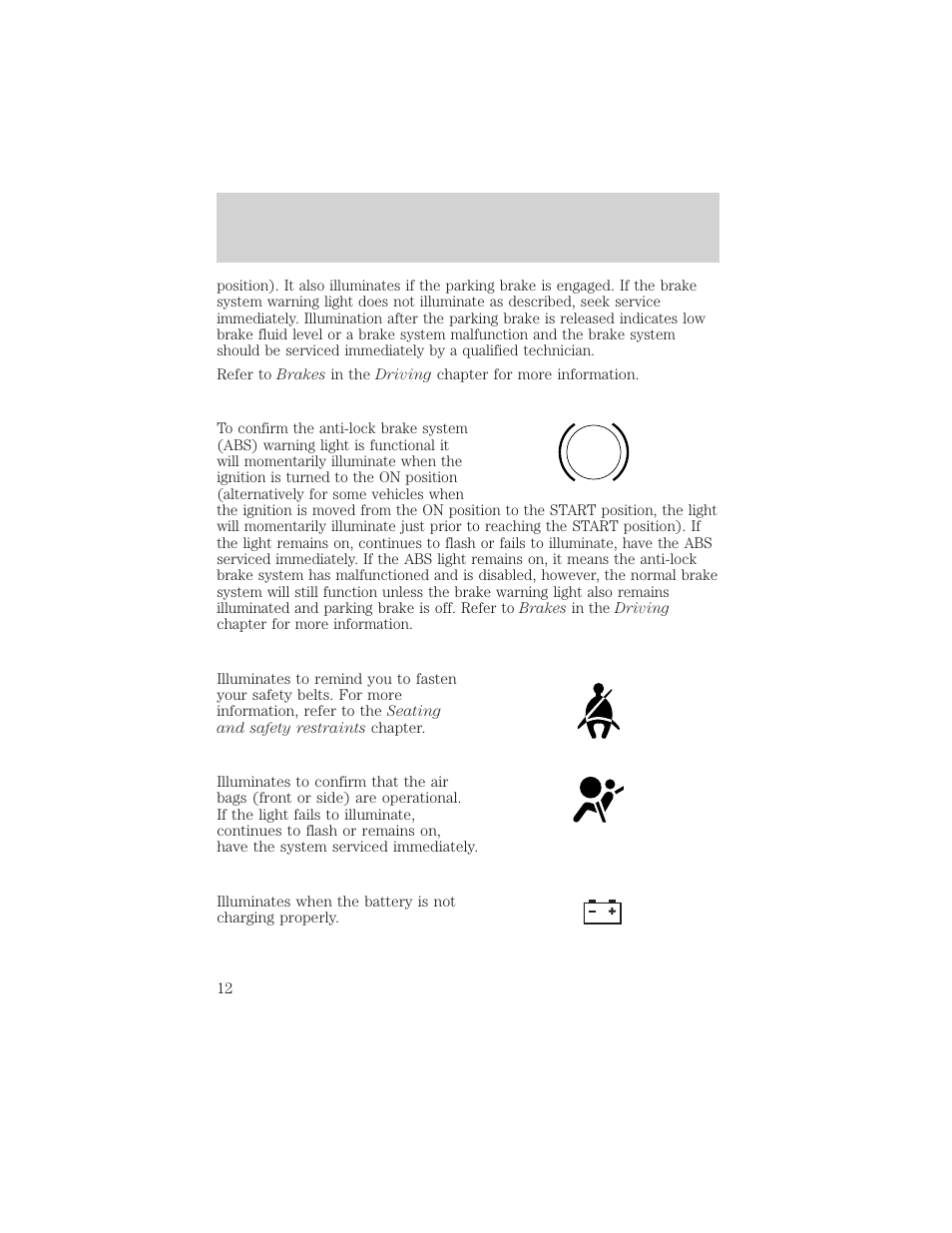 Instrument cluster | FORD 2003 Excursion v.2 User Manual | Page 12 / 272