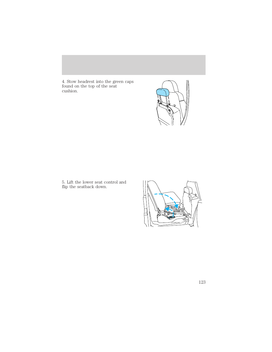 Seating and safety restraints | FORD 2003 Excursion v.2 User Manual | Page 123 / 272