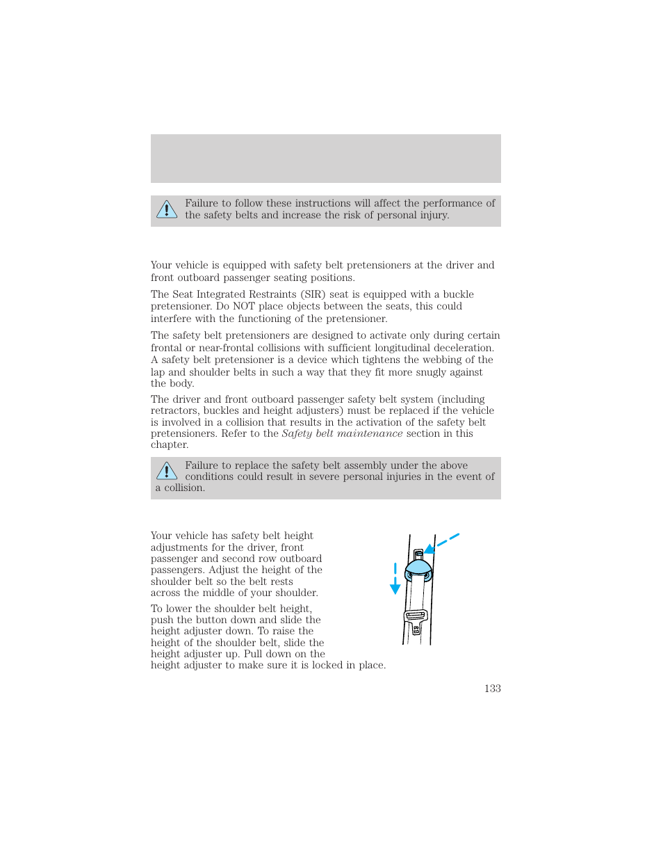 Seating and safety restraints | FORD 2003 Excursion v.2 User Manual | Page 133 / 272