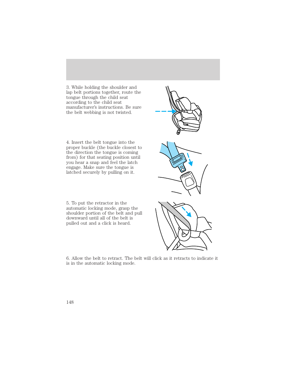 Seating and safety restraints | FORD 2003 Excursion v.2 User Manual | Page 148 / 272