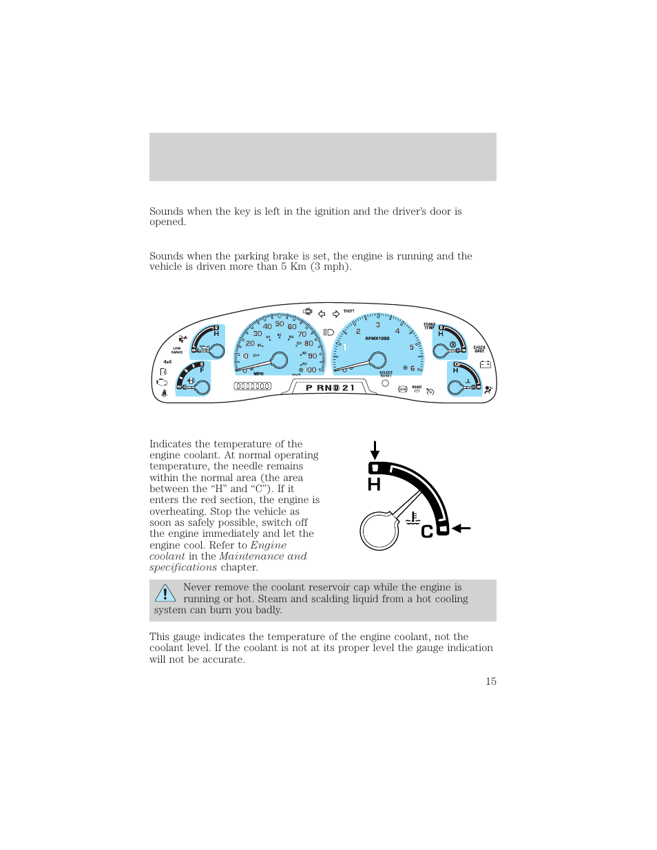Instrument cluster | FORD 2003 Excursion v.2 User Manual | Page 15 / 272