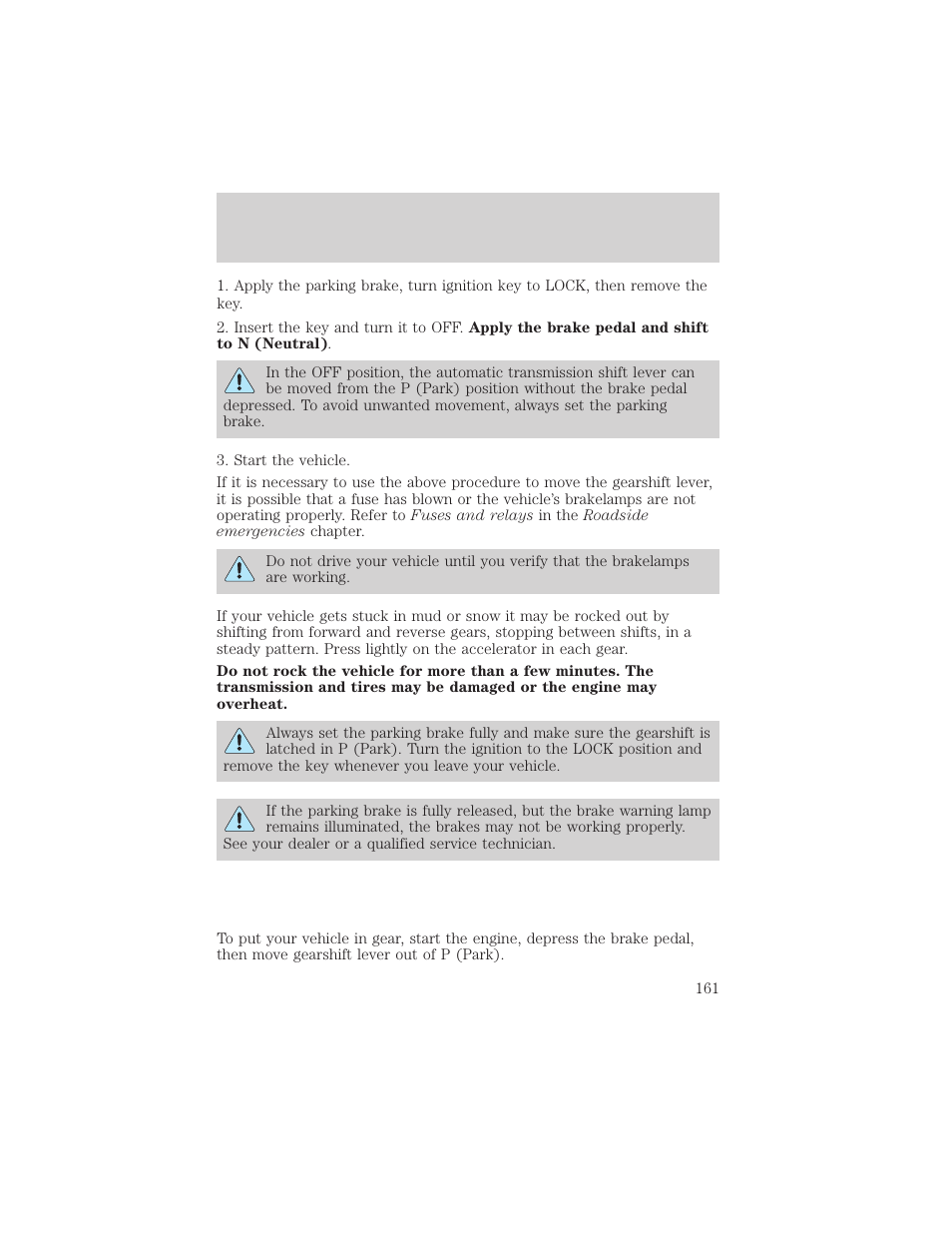 Driving | FORD 2003 Excursion v.2 User Manual | Page 161 / 272