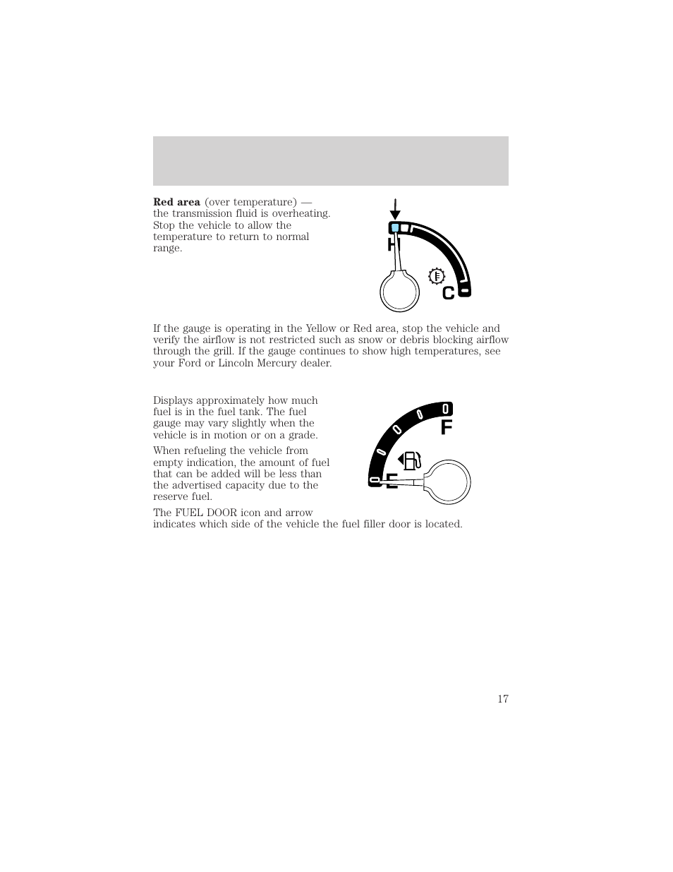 Instrument cluster | FORD 2003 Excursion v.2 User Manual | Page 17 / 272